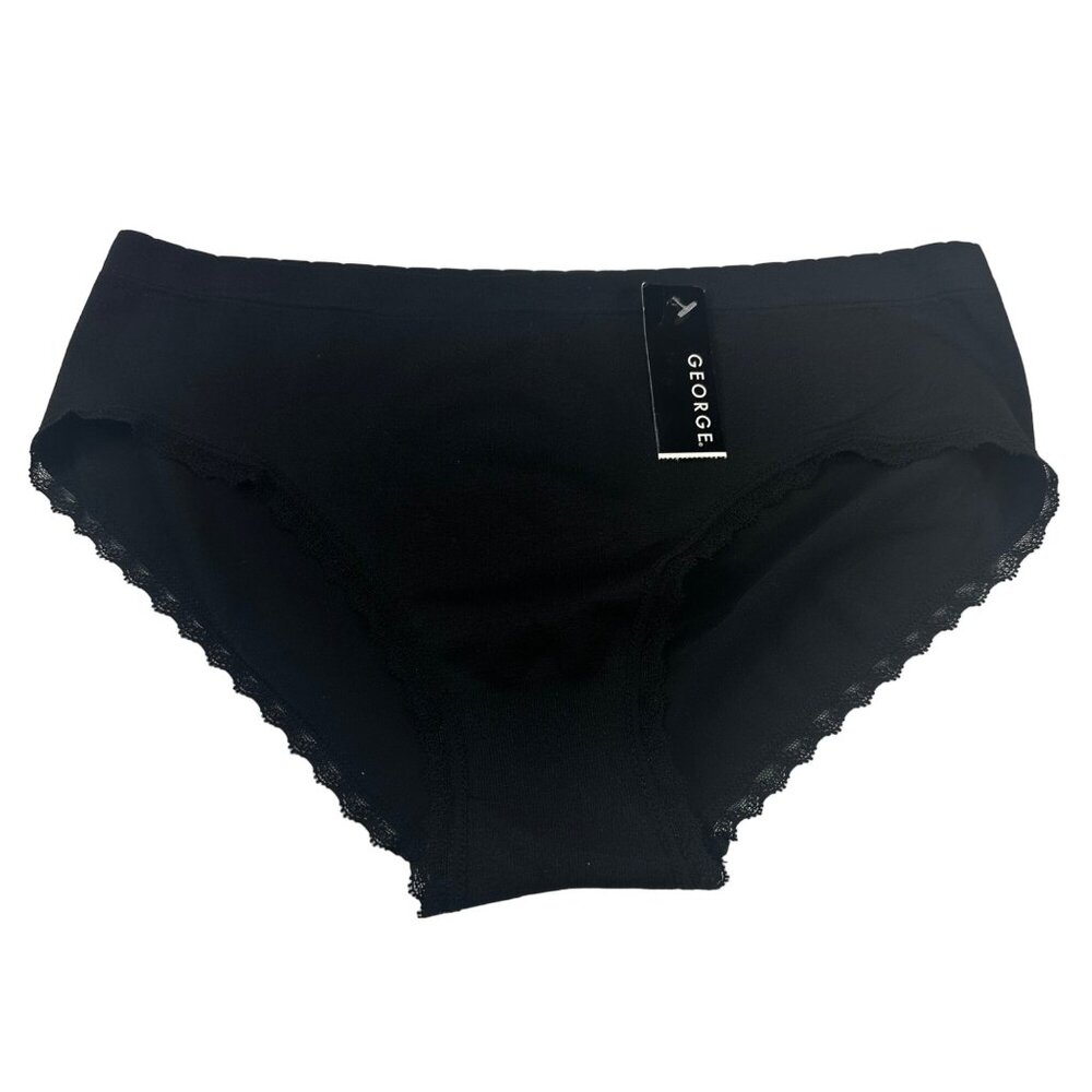 George Women's Size 8 XL Panty Seamless Hipster Black New With Tags